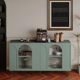 Accent Cabinet Lacquered Wooden Cabinet with 4 Glass Doors Sideboard Buffet Server Cabinet Storage Cabinet, for Living Room, Entryway, Hallway, Office