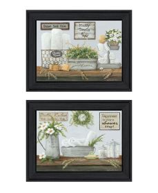 Trendy Decor 4U "Fluffy Towels" -Bathroom Decor" Framed Wall Art for Bathroom, Wall Art Print for Home Decor, Bathroom Wall Art by Pam Britton