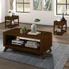 Rectangular Living Room Coffee Table Set, 3-Piece Living Room Table Set with Solid Wood Legs, 1 Coffee Table and 2 End Table