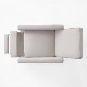 Grey Linen Push Back Chair for Elegant Home Décor
