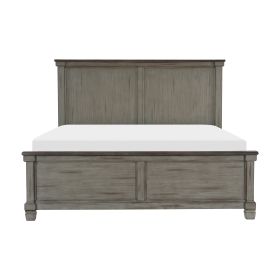 2-Tone Finish Transitional Rustic Style Bedroom Furniture 1pc Queen Bed Antique Gray and Coffee