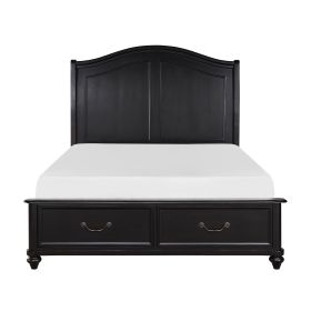 Charcoal Brown Finish Traditional Bedroom Furniture 1pc Queen Platform Bed with Storage Drawers Classic Design