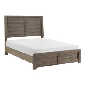 Rustic Style Gray Finish Eastern King Size Panel Bed 1pc Wooden Bedroom Furniture Planked Framing Headboard Footboard