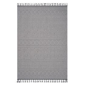 NAAR Guros Collection 6X9 White /Geometric Indoor/Outdoor Area Rug