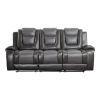 Modern Luxury Sofa Dual Reclining with Center Drop-Down Cup Holders 1pc Formal Living Room Furniture Premium Faux Leather Upholstery Comfortable Two-T