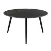Modern Style Nesting Cocktail Tables and Side Table 3-Piece Occasional Table Set Black Metal Legs Sintered Stone Top