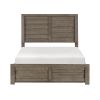Rustic Style Gray Finish Full Size Panel Bed 1pc Wooden Bedroom Furniture Planked Framing Headboard Footboard