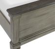 2-Tone Finish Transitional Rustic Style Bedroom Furniture 1pc Queen Bed Antique Gray and Coffee