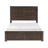 Rustic Style Dark Brown Finish Full Size Panel Bed 1pc Wooden Bedroom Furniture Planked Framing Headboard Footboard