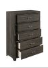 Dark Gray Finish Storage Drawers Chest 1pc Chrome Tone Handles Contemporary Design Bedroom Furniture