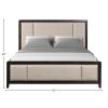 King Upholstered Headboard & Footboard Antique Brown Wood Finish with Traditional Styling