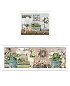 Trendy Decor 4U "Bath Time-Dream, Soak and Relax" Framed Wall Art for Living Room, Wall Art Print for Home Decor, Bedroom Wall Art by Pam Britton (Color: as Pic)