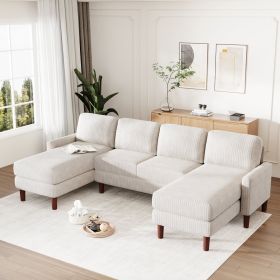 U_Style U-shaped Sponge-filled Cushion Combination Sofa, Suitable for Living Rooms, Studies, and Spacious Spaces (Color: as Pic)