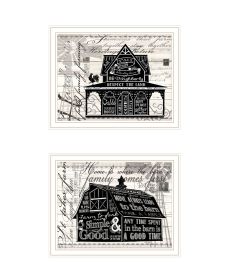 Trendy Decor 4U "Try Reading this House and Barn!" Framed Wall Art for Living Room, Wall Art Print for Home Decor, Bedroom Wall Art by Cindy Jacobs (Color: as Pic)