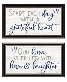 Trendy Decor 4U "Grateful Heart" Framed Wall Art for Living Room, Wall Art Print for Home Decor, Bedroom Wall Art by Susie Boyer (Color: as Pic)