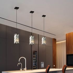 Modern Crystal Pendant Light - 3 Pack, Adjustable Hanging Ceiling Lamp with Crystal Prism Design for Dining Room, Kitchen Island (Color: as Pic)