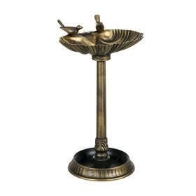 Outdoor Bird Bath Feeder with Flower Planter Base(AMZ Shipping) (Type: Bird Supplies, Color: bronze)