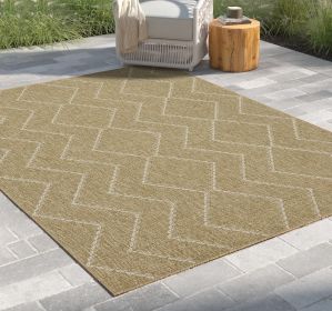 Earth GC_NTL1011 Jute/White 7 ft. 10 in. x 10 ft. 3 in. Indoor/Outdoor Area Rug (Color: as Pic)