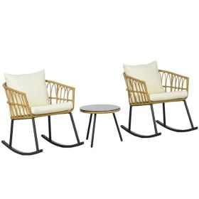 Patio Rocking Bistro Set (Color: as picture)