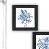 Trendy Decor 4U "Delph Designs of Blue and White Florals" Framed Wall Art for Living Room, Wall Art Print for Home Decor